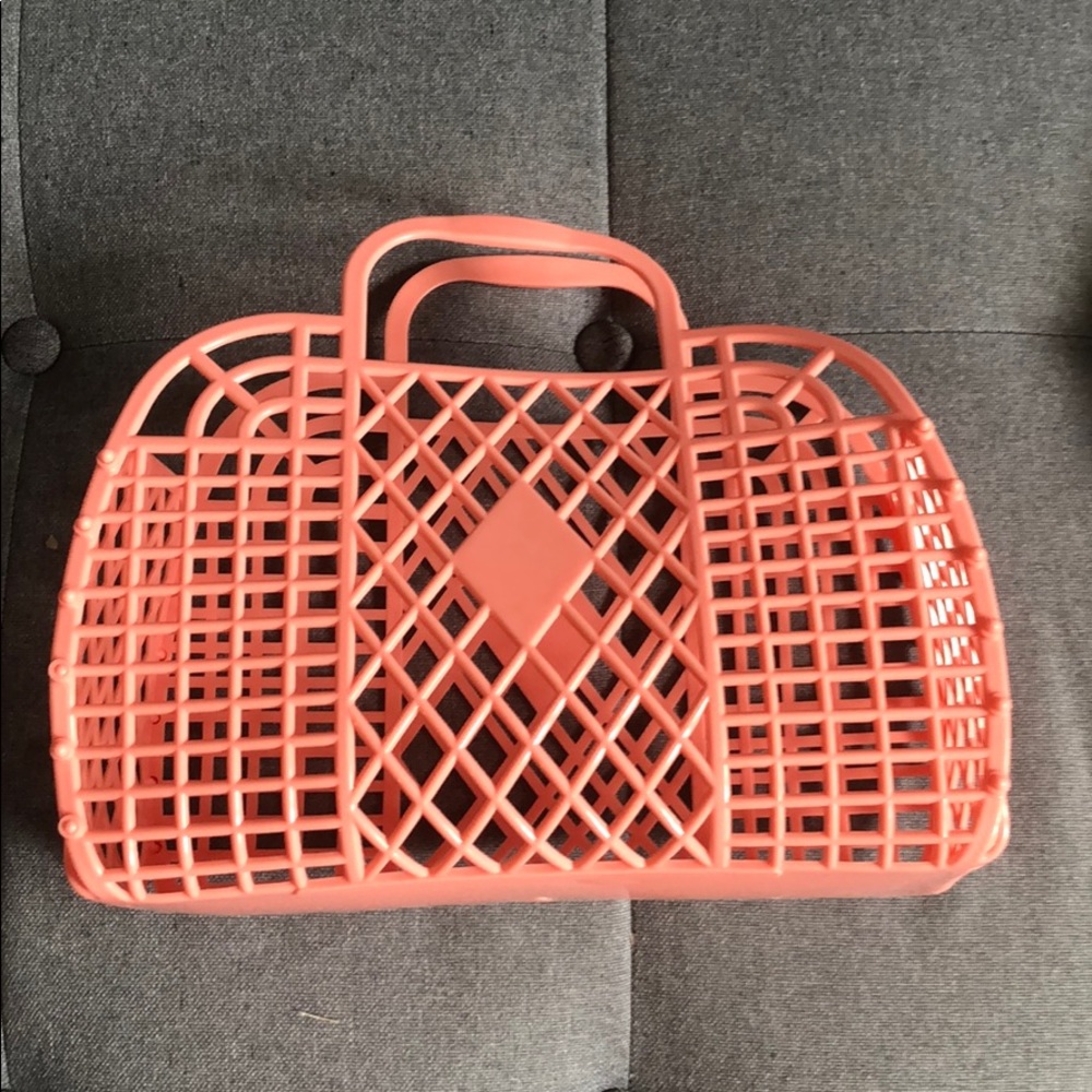 H&M Pink plastic beach bag